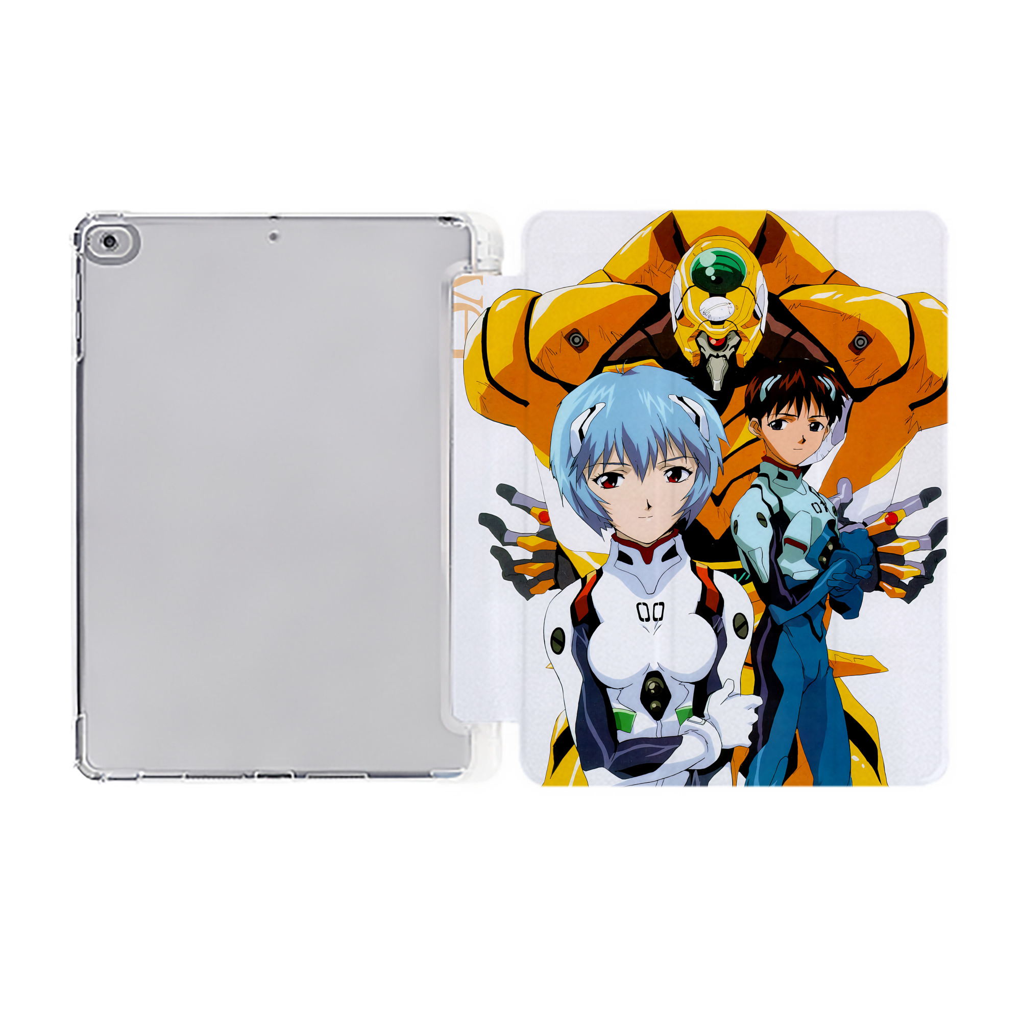 （画像用） EVA 新世紀エヴァンゲリオン IPad ケース ペン収納付き 三つ折りスタンド PUレザー×シリコン 対応機種9.5/10.5/10.9インチ
